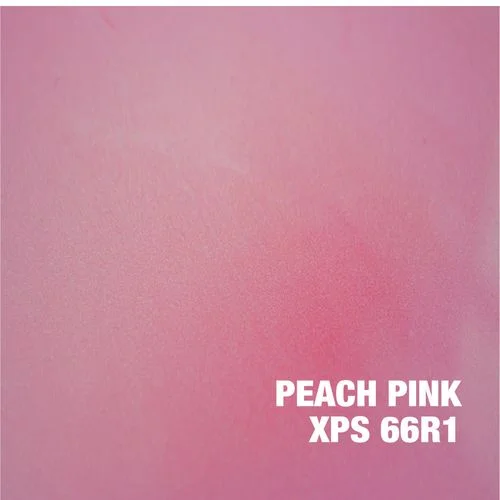 Peach pink epoxy floor coating with smooth, even finish and metallic sheen
