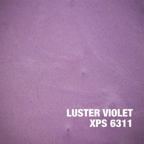 Luster Violet metallic epoxy powder finish sample with smooth, lustrous surface