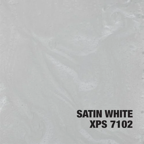 Satin white epoxy coating sample with smooth matte finish