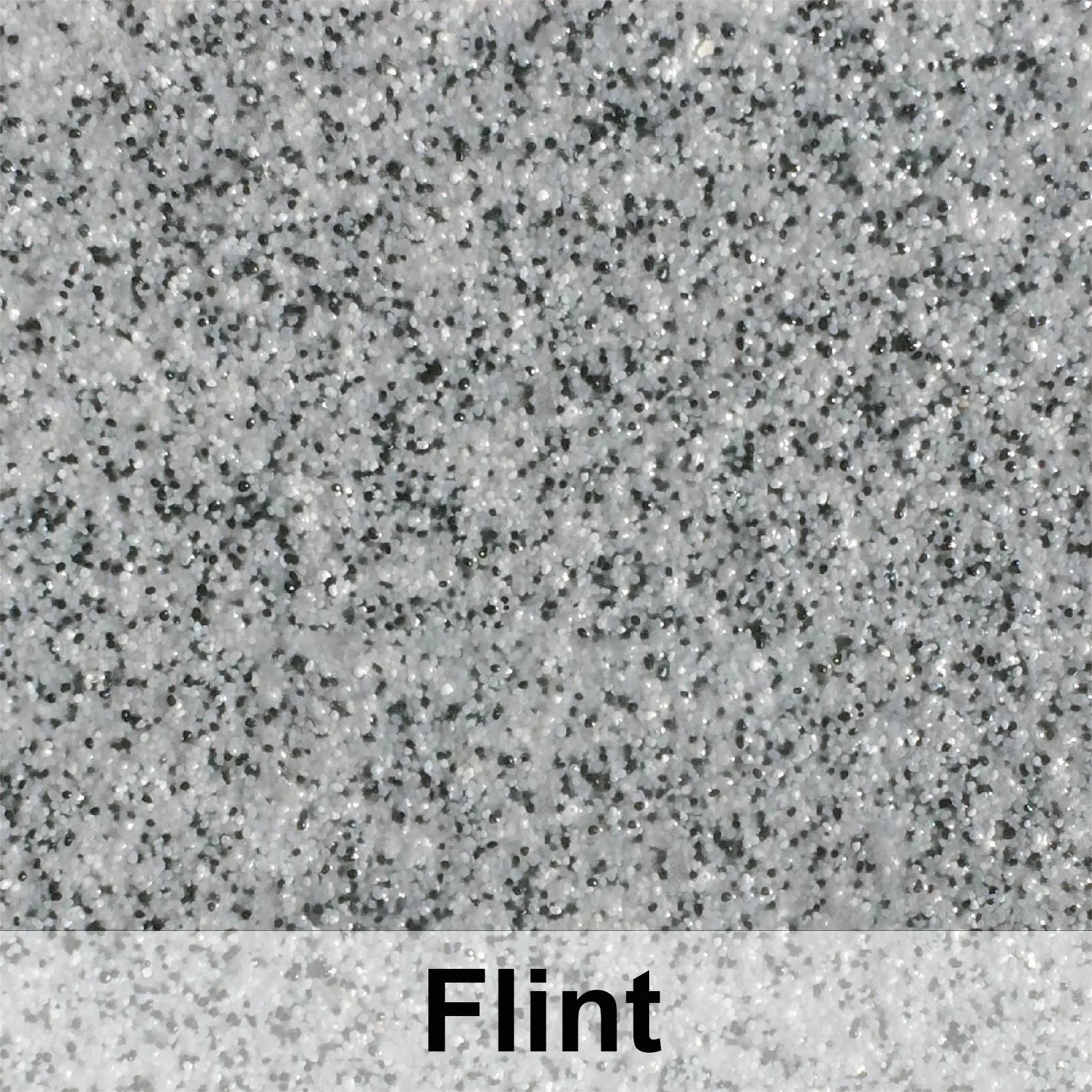 Flint quartz epoxy flooring with black and white speckled aggregate in gray base