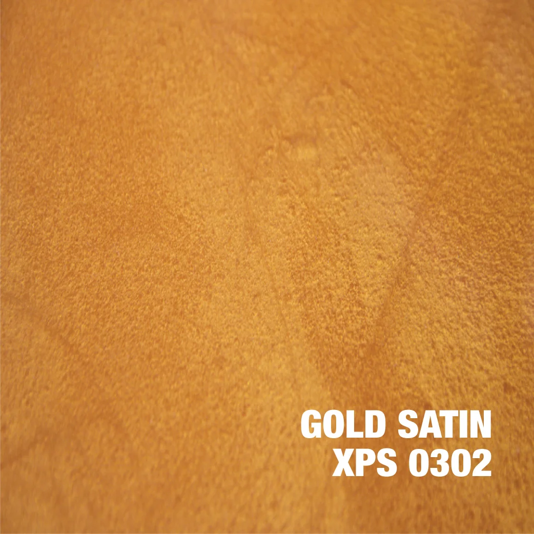 Gold satin metallic epoxy floor finish with smooth, reflective surface