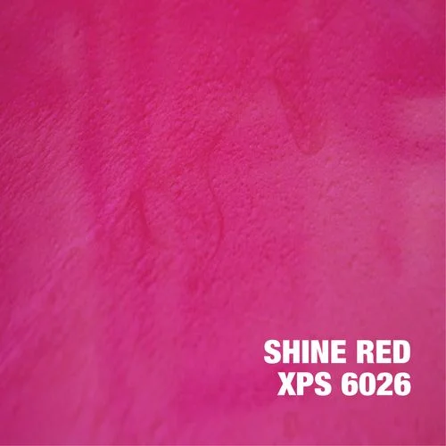 Shine red epoxy coating sample with metallic finish and uniform color coverage