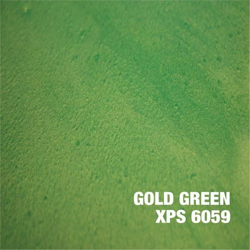 Gold Green XPS 6059 epoxy coating with metallic powder finish and speckled texture