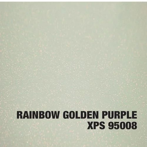 Rainbow golden purple metallic epoxy coating sample with sparkle finish