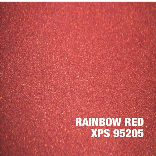 Rainbow Red metallic epoxy coating with glittering texture and depth