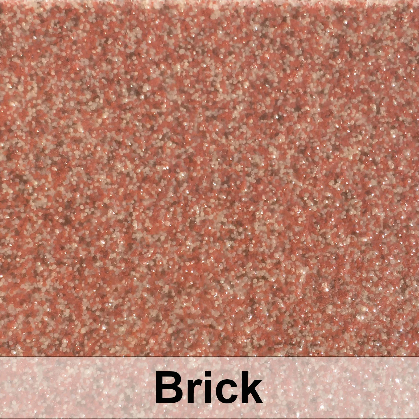 Brick-colored quartz aggregate epoxy flooring with red and tan chips