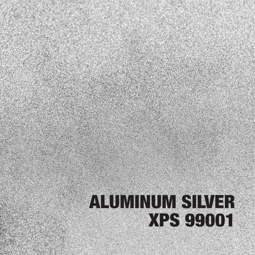 Aluminum silver metallic epoxy powder coating sample with uniform sparkle finish