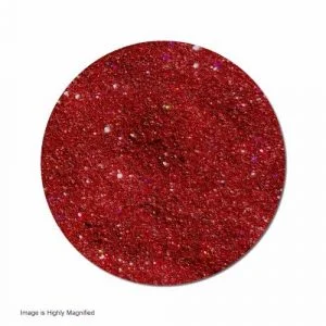Cherry red epoxy floor with glitter aggregate sparkle finish
