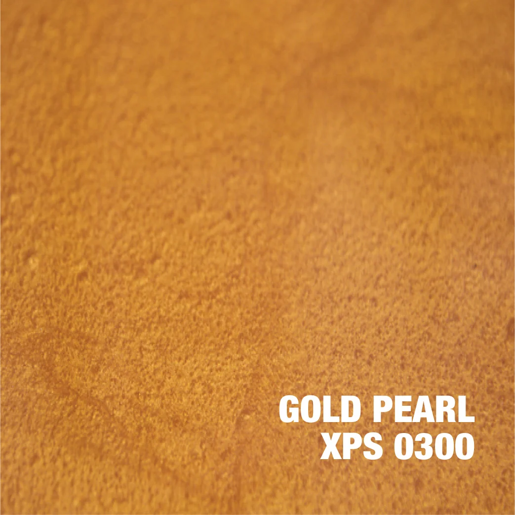 Gold Pearl metallic epoxy coating sample with warm gold tone and pearl finish