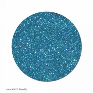 Quasar blue epoxy floor with glitter aggregate, close-up detail view