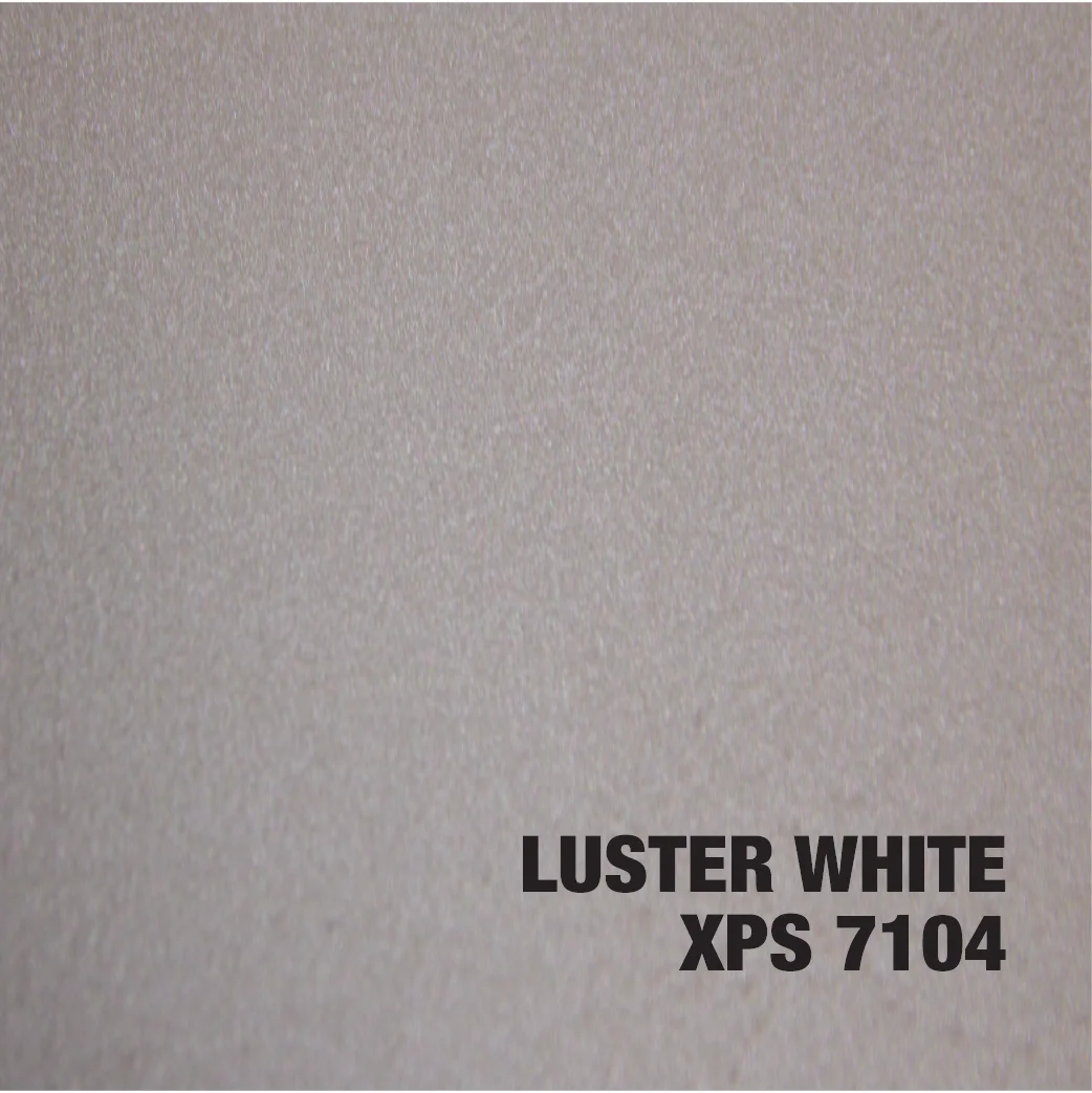 Luster White epoxy coating sample with smooth, matte finish and fine texture