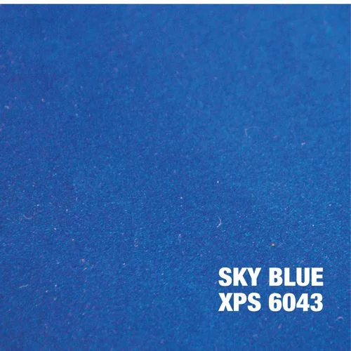 Sky blue metallic epoxy powder coating sample with sparkle effect