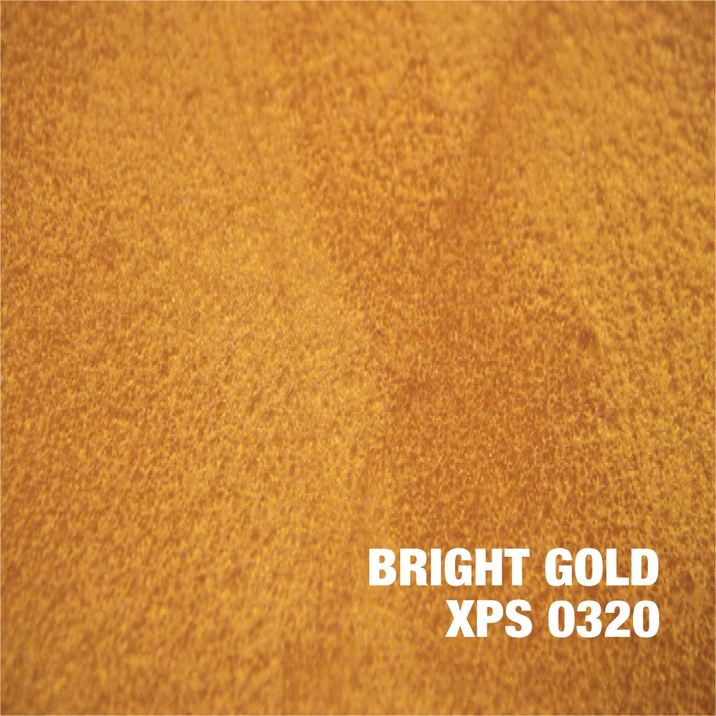 Bright gold metallic epoxy coating sample with textured finish