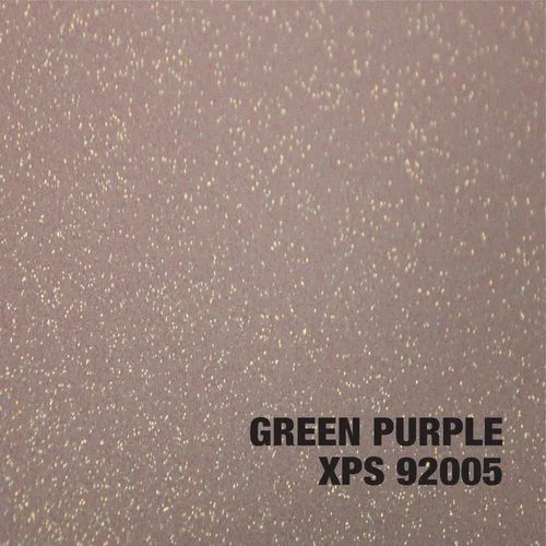 Green-purple metallic epoxy coating with fine sparkle aggregate texture