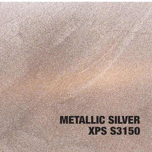 Metallic silver epoxy finish sample with fine sparkle texture