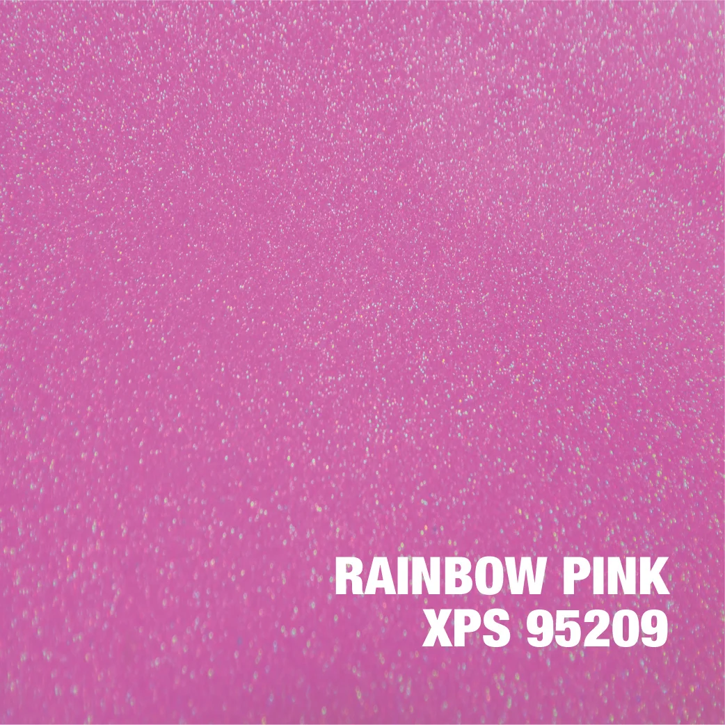 Rainbow Pink metallic epoxy coating with shimmering speckled finish and lustrous surface