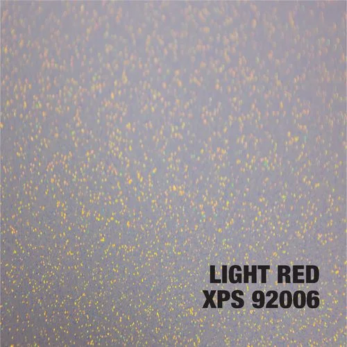 Light red epoxy with gold metallic flakes, decorative finish sample