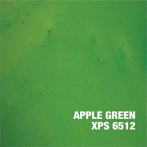 Apple green epoxy coating sample with uniform finish and color consistency