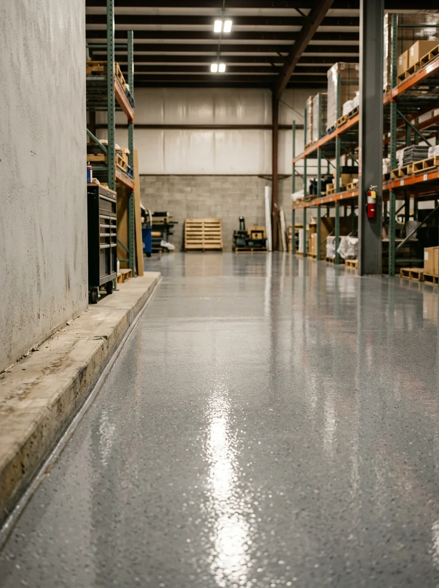 Commercial epoxy flooring installation in Jackson County, Georgia business space